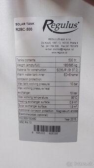 Predám plynový kotol Protherm, 500l bojler Regulus, čerpadlá - 6