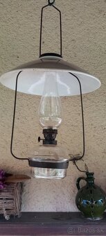 Starožitná závesná petrolejová lampa - 6