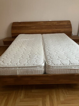 Manželská posteľ 160×200 z masívneho dreva +nočné stolíky - 6