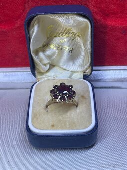 zlaty dámsky prsteň Český granát - 6