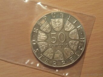 Rakúske 50 šilingy UNC/PROOF – Investičné striebro - 6