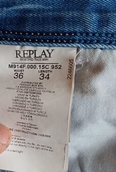 Replay modré slim fit - 6