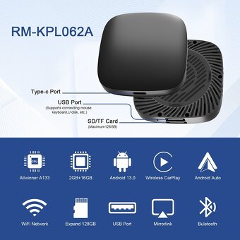 CarAiBOX Bezdrôtový Zrkadlo Android 13.0 CarPlay Ai Box - 6