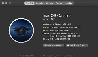 MacBook Pro Retina 15" i7 8GB RAM 500GB SSD, - 6