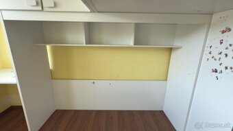 Detská zostava - poschodová posteľ so schodami, skrine, stôl - 6