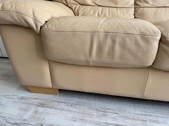 Kožená krémová sedacka do L - 6