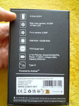 Cubot Pocket 4GB / 64GB 4,0 inch displej - 6