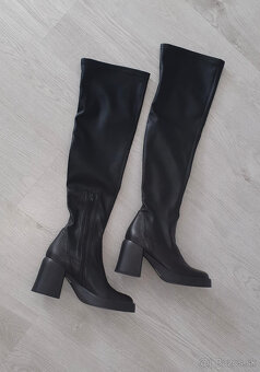 Kožené čižmy BAŤA nad kolená v.40 - NOVÉ - 6