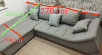 Rohová vaňa, koberec 120x160cm a rozkladacia pohovka - 6