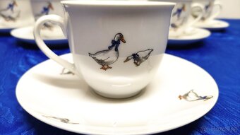 Čajová, kávová súprava, šálky, retro dizajn húsky - 6