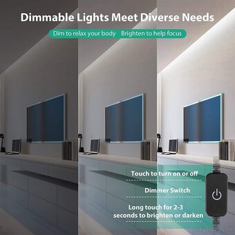 Lamomo LED pásik 2M, biely 12V stmievateľný neónový LED pási - 6