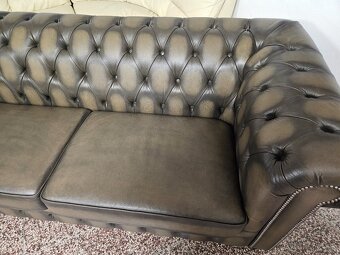 CHESTERFIELD ŠTÝL 3+2xUŠÁK,NOVÁ - 6