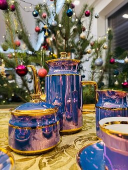 Retro fialová porcelánová súprava Valaská Belá - 6