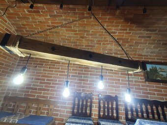 Vintage drevený luster z hranola - 6