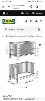 Postieľka detská 60x120cm na predaj značka Ikea Gulliver - 6