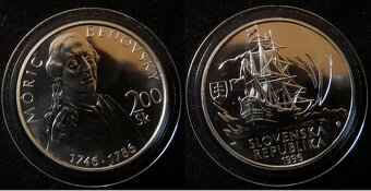 Slovenské strieborné 100, 200 koruny bk, proof - 6