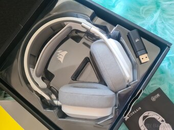 Herné slúchadlá Corsair HS80 RGB Wireless White - NOVÉ - 6