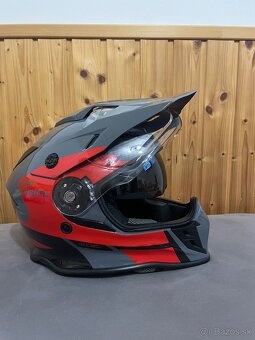 Moto prilba W-TEC V331 PR Graphic - Red-Grey, velkost S. - 6