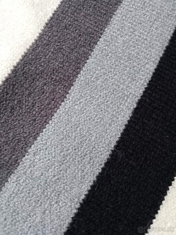 Pruhovaný rolák (šedá + biela + čierna) - 6
