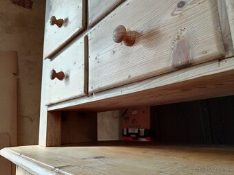 Starožitná skrín, LÉKÁRENSKÁ šuplíková skrín, smrková komoda - 6