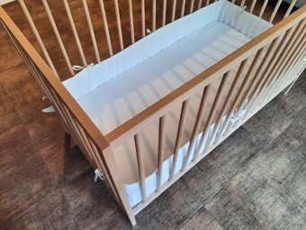 Detská postieľka IKEA, matrac, mantinel, plachty - 6