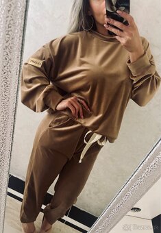 Damska talianska velurova suprava browni - 6