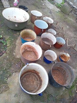 Liatinové hrnce smalt vedra - 6