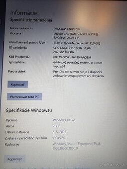 HP 650 G2 - i5 6300u, 16GB, 500GB SSD - 6