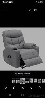 Masážne polohovacie kres vetlosivá, HUDSON - 6