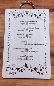 Laserom gravírovaná doska na krájanie veľkosť A4 - 6