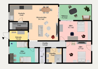 4 izbový bungalov, Slovenský Grob, nízkoenergetická stavba - 6