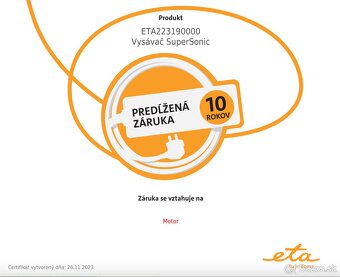 Predam tycovy vysavac ETA Supersonic 2231 90000 - 6