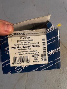 🛑 Predné brzdové doštičky MEYLE - nové, nepoužité - VW - 6