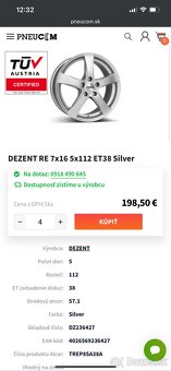 Disky DEZENT 5x112 7.5x16 - 6