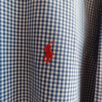 Polo Ralph Lauren modrá kockovaná košeľa s dlhým rukávom XL - 6