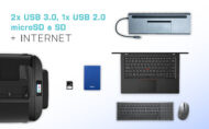 Dock USB-C univerzalny, HDMI, DisplayPort, VGA, ETH, microSD - 6