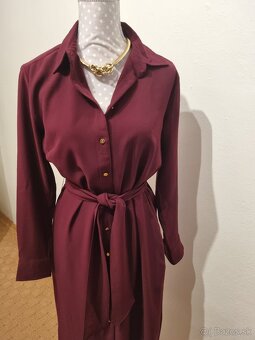 nové bordové košeľové šaty Ralph Lauren   M - 6