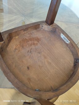 Starožitný stôl orech z r 1900 + stoličky - 6