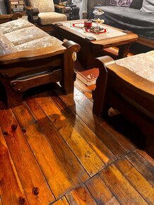 masívny nábytok - sedačka + konferenčný stolík - 6