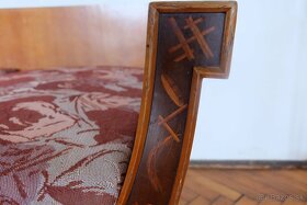 Originálny drevený gauč s intarziou - 6