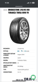 Pneu 215/45 r18 Bridgestone - 6