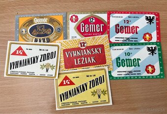 Staré retro etikety od piva smaltov, žuvačiek a znak SSSR - 6