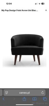 Zamatove antracit cierne kreslo Avron - 6