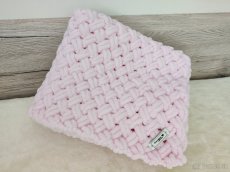 Pletená detská deka svetlo-ružová - 6
