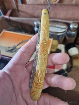 Starožitný kufrík na holenie strihanie - 6