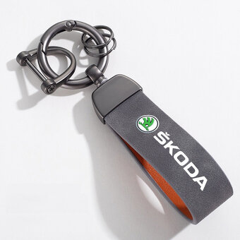 kožená klúčenka skoda 5 farieb, peugeot - 6