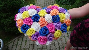 Svadobná výzdoba, kvety na stôl, kytica, vence, 3D srdce - 6