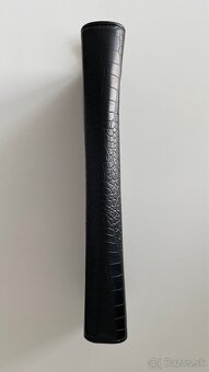 Čierna listová kabelka psaníčko popruh krokodília koža croc - 6