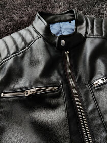 Pánska koženková bunda, bombera, riflovka - 6