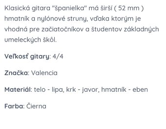 Predám gitaru Valencia - 6